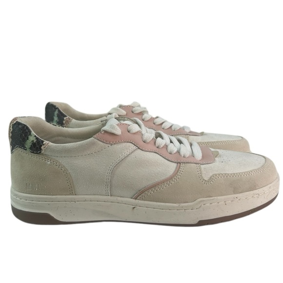 Madewell MWL Court Sneaker Colorblock Pink Cream Suede Snakeskin Leather Women 7 - Picture 1 of 12